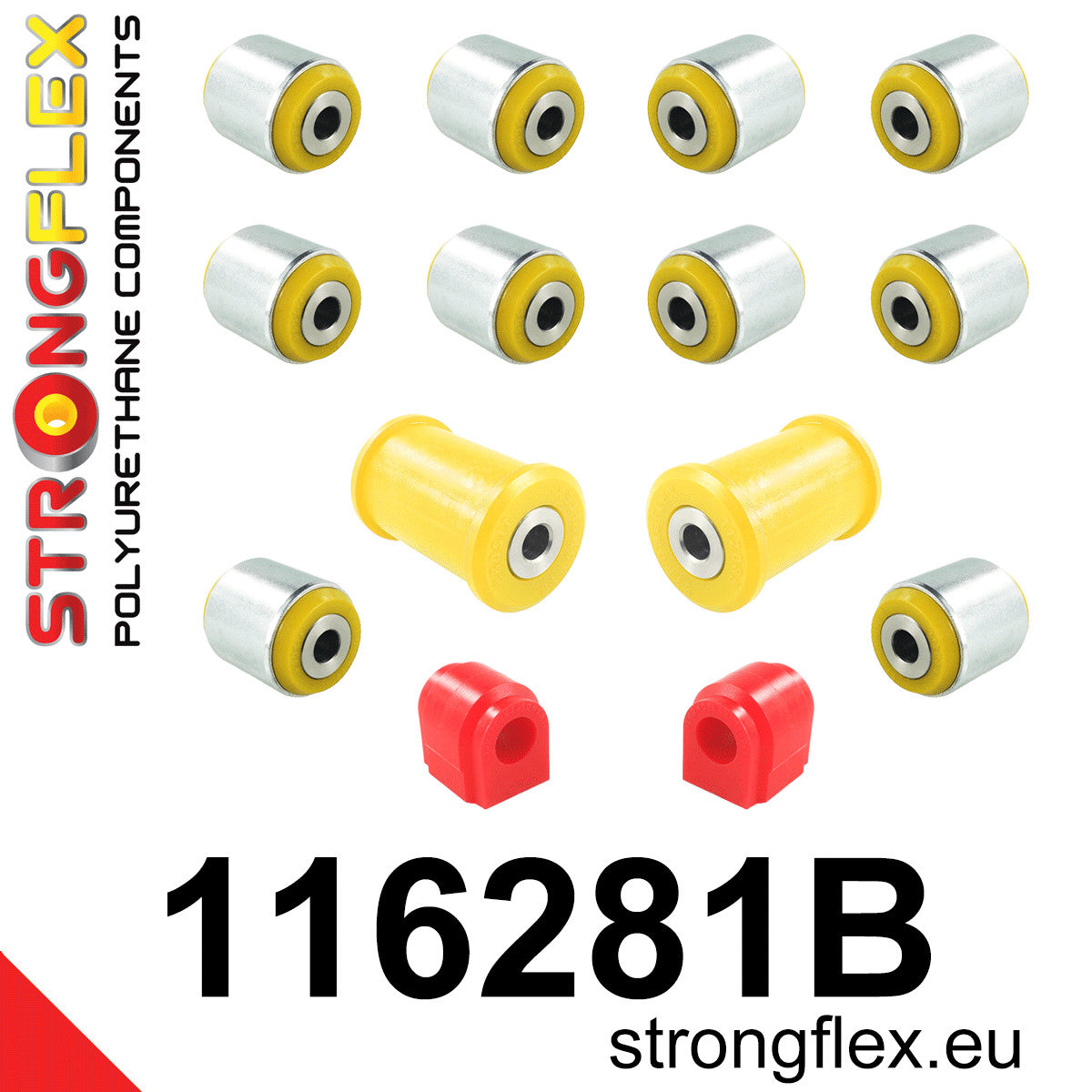 Kit bucse poliuretan Strongflex suspensie spate - Mercedes-Benz A-CLASS, Mercedes-Benz B-CLASS ... - 116281B