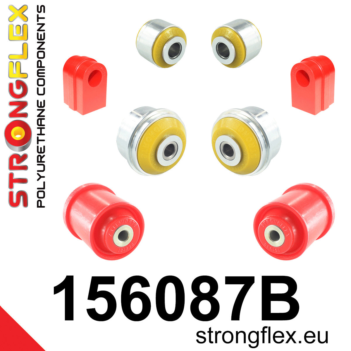Kit bucse poliuretan Strongflex suspensie fata si punte spate - Renault Megane - 156087B