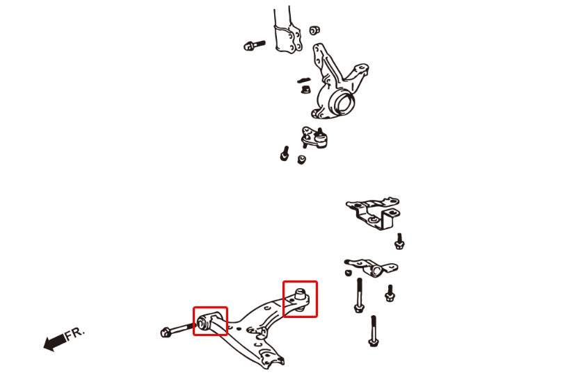 Set bucse brat suspensie inferior fata Hardrace pentru Toyota Corolla - 6794