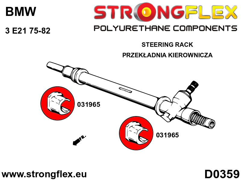 Schema montaj - Kit complet bucse poliuretan Strongflex pentru suspensie SPORT - BMW Seria 3 - 036098A