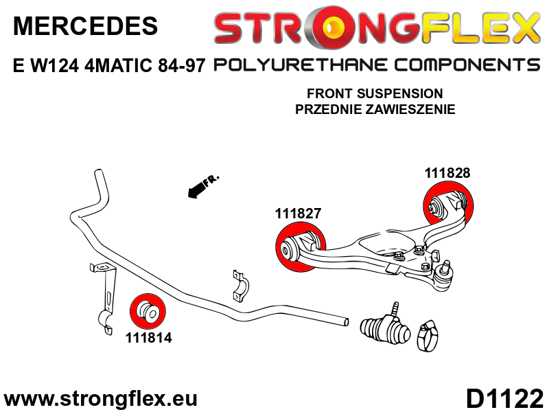 Bucsa poliuretan Strongflex interioara bara stabilizatoare fata - Mercedes-Benz C-CLASS, Mercedes-Benz E-CLASS ... - 111814B
