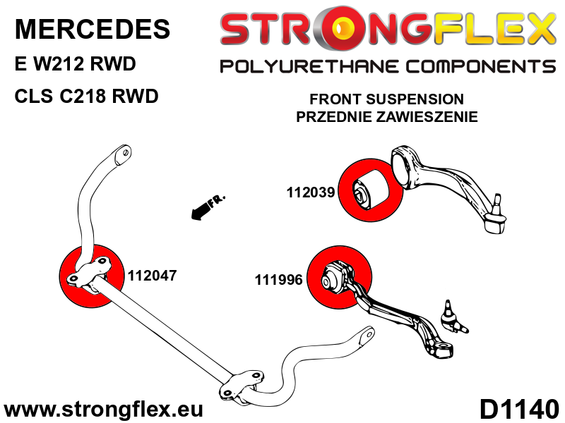 Bucsa poliuretan Strongflex brat inferior fata SPORT - Mercedes-Benz SLK, Mercedes-Benz C-CLASS ... - 111996A