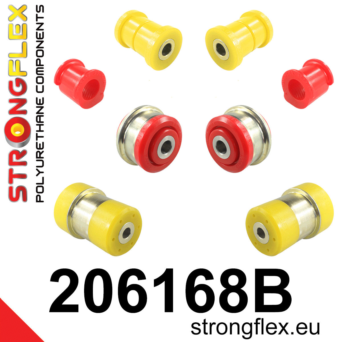 Kit bucse poliuretan Strongflex suspensie fata si punte spate - Suzuki Swift, Suzuki Splash ... - 206168B