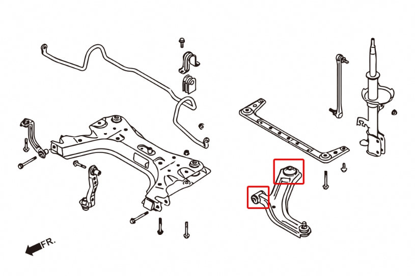 Set bucse brat suspensie inferior fata Hardrace pentru Nissan Cube - 7185