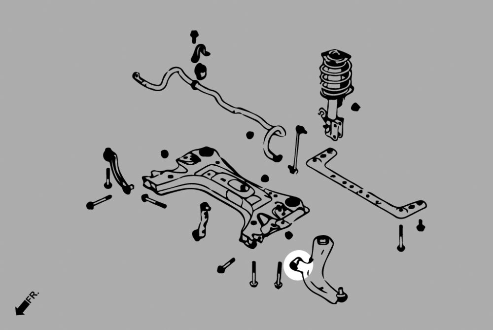 Set bucse brat suspensie inferior fata, capat fata Hardrace pentru Nissan Cube / Micra - Q0951