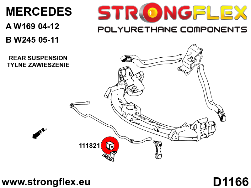 Bucsa poliuretan Strongflex bara stabilizatoare spate - Mercedes-Benz C-CLASS, Mercedes-Benz E-CLASS ... - 111821B