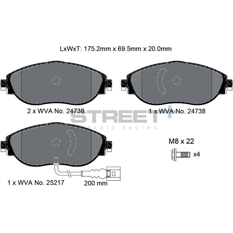 Placute Frana Fata Pagid Street+ T8092 - SEAT Alhambra