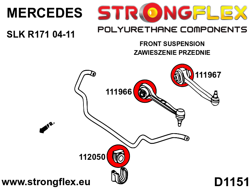 Kit complet bucse poliuretan Strongflex pentru suspensie - Mercedes-Benz SLK - 116306B