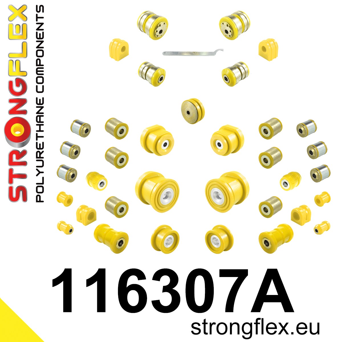 Kit complet bucse poliuretan Strongflex pentru suspensie SPORT - Mercedes-Benz SLK - 116307A
