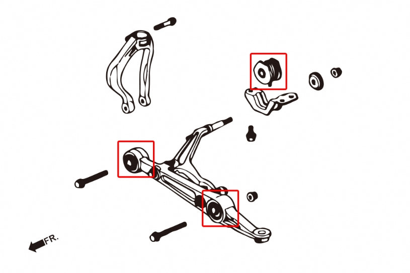 Set bucse brat suspensie inferior fata Hardrace pentru Honda Civic - 7203