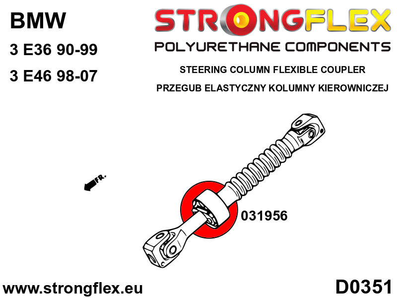 Schema montaj - Cuplaj flexibil coloana de directie SPORT - poliuretan Strongflex - BMW Seria 3 - 031956A