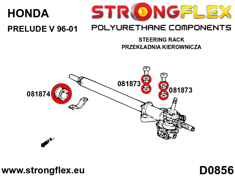 Schema montaj - Kit complet bucse poliuretan Strongflex pentru suspensie SPORT - Honda Prelude - 086206A