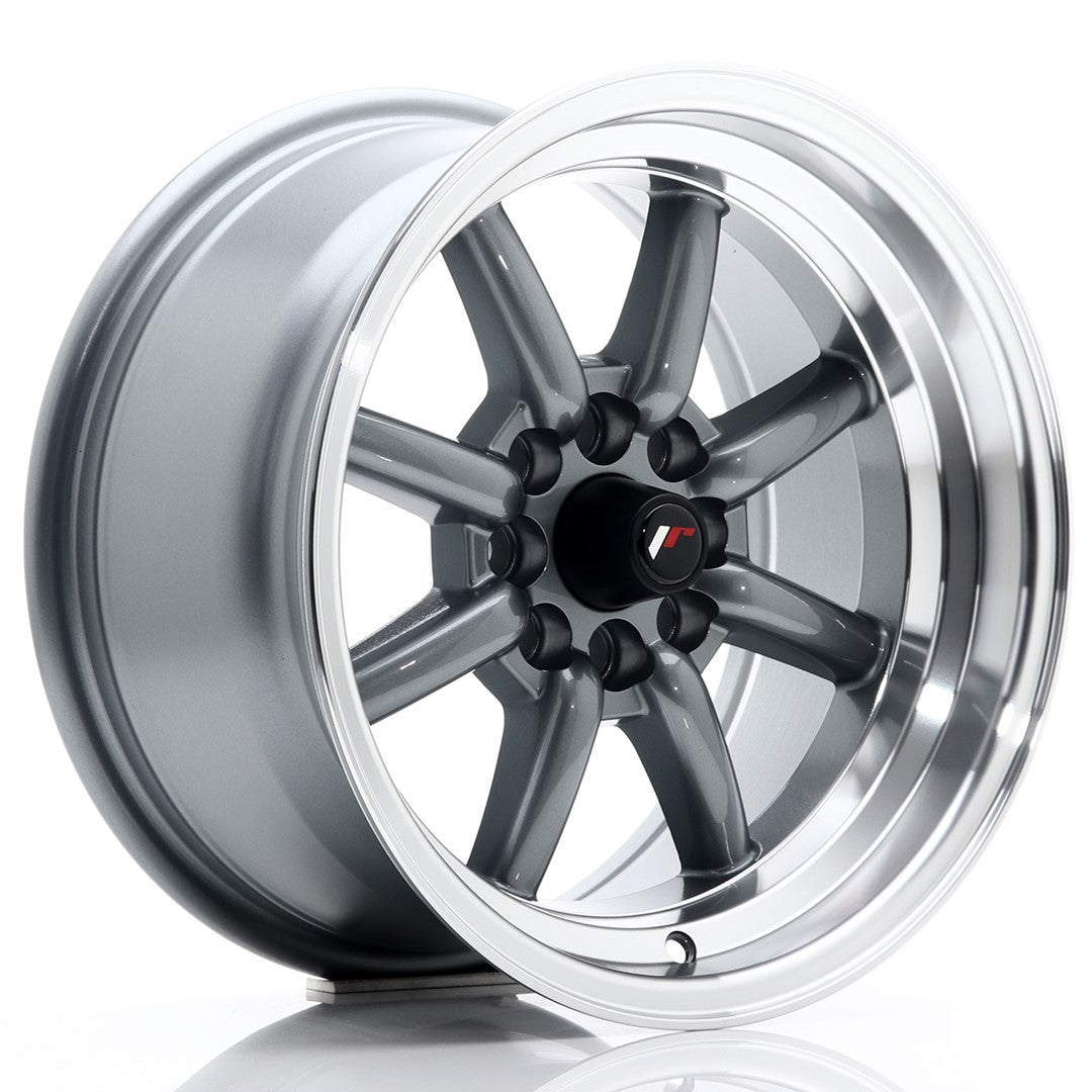 Jante Japan Racing JR19 R15 8J ET0 Gri Metalic cu Buze CNC - PCD Configurabil