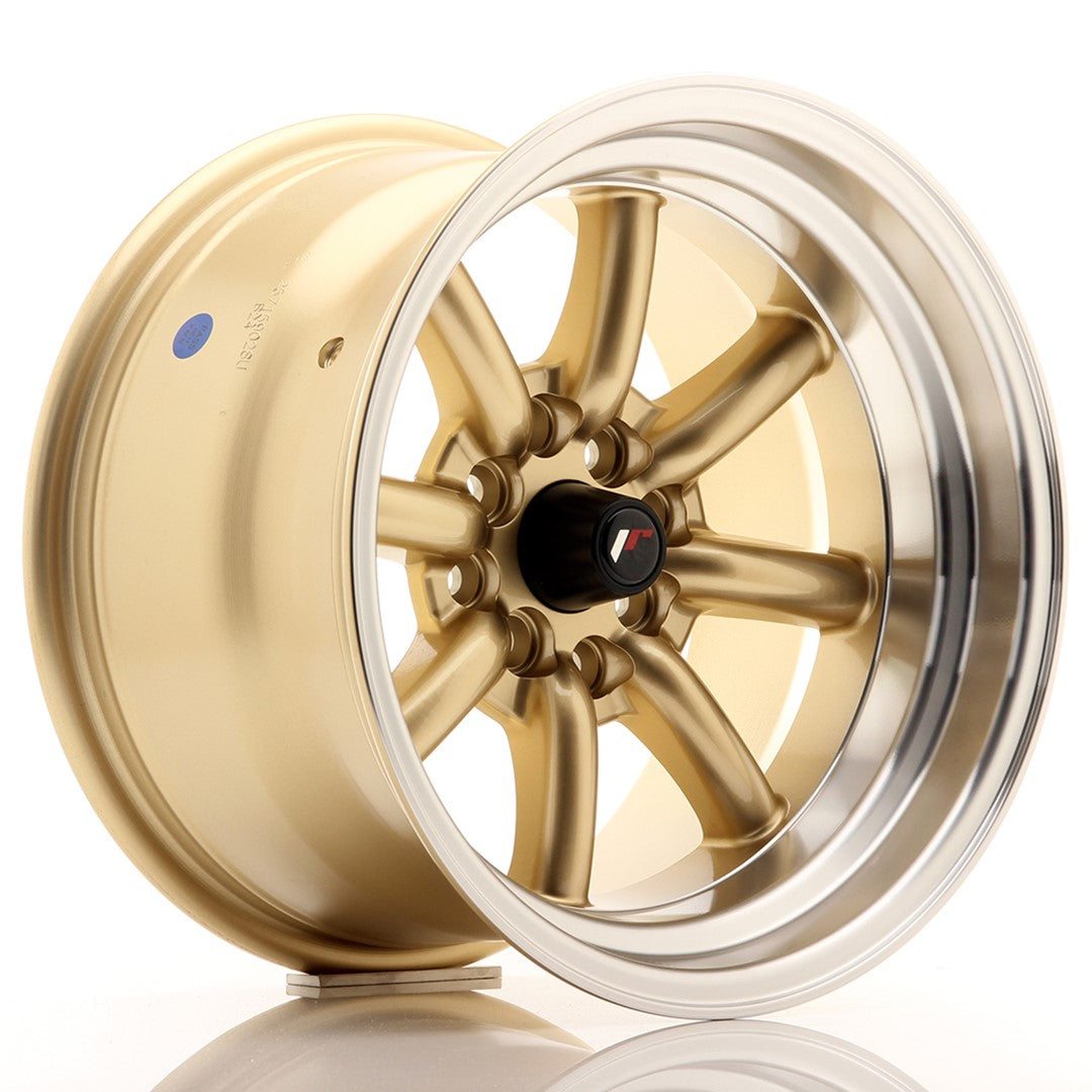 Jante Japan Racing JR19 R15 9J ET-13 Auriu cu Buze CNC - PCD Configurabil