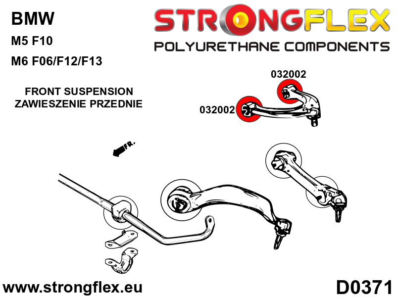 Schema montaj - Bucsa poliuretan Strongflex brat superior fata SPORT - BMW Seria 5, Seria 6 - 032002A