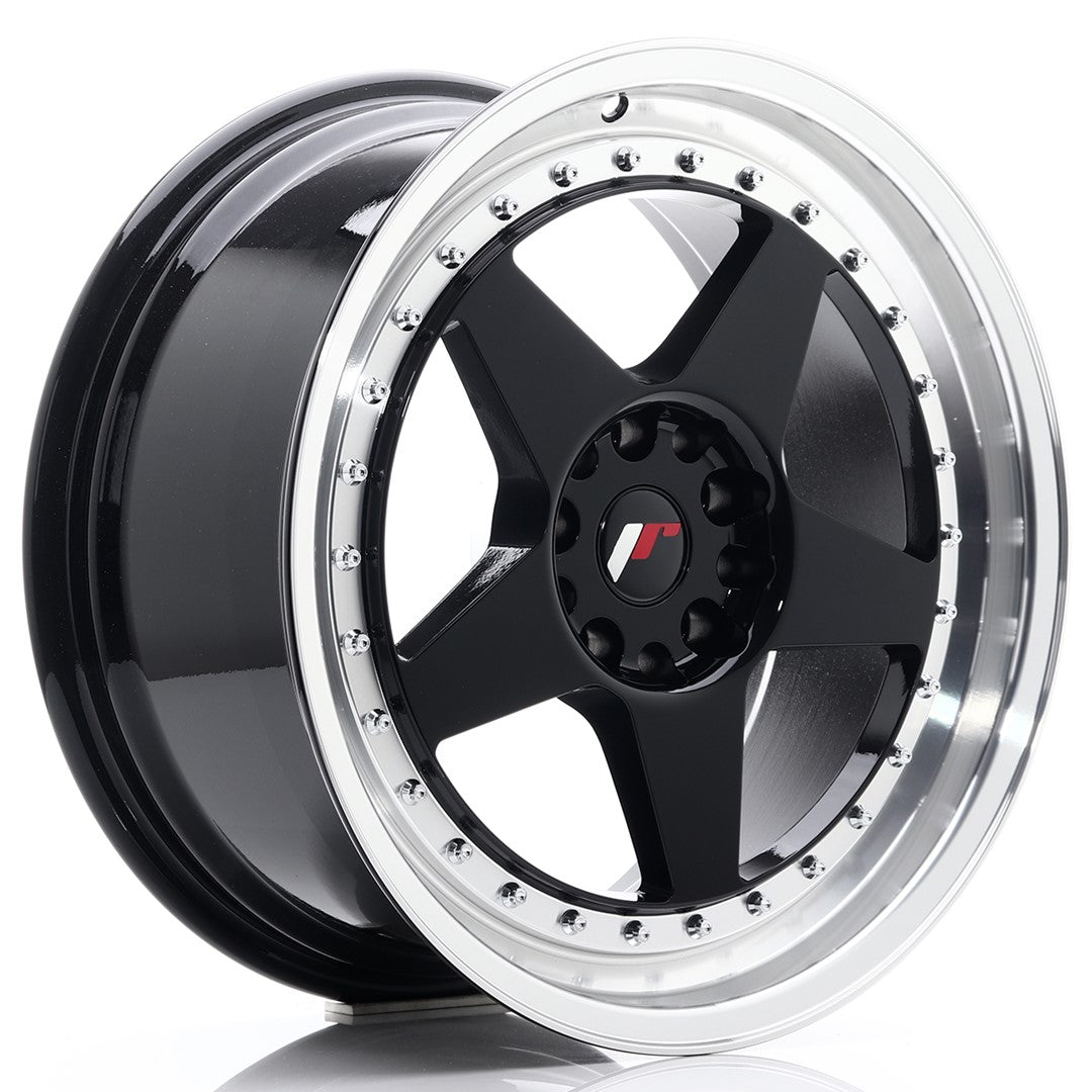 Jante Japan Racing JR6 R18 8.5J ET22 Negru Lucios cu Buze CNC - PCD Configurabil