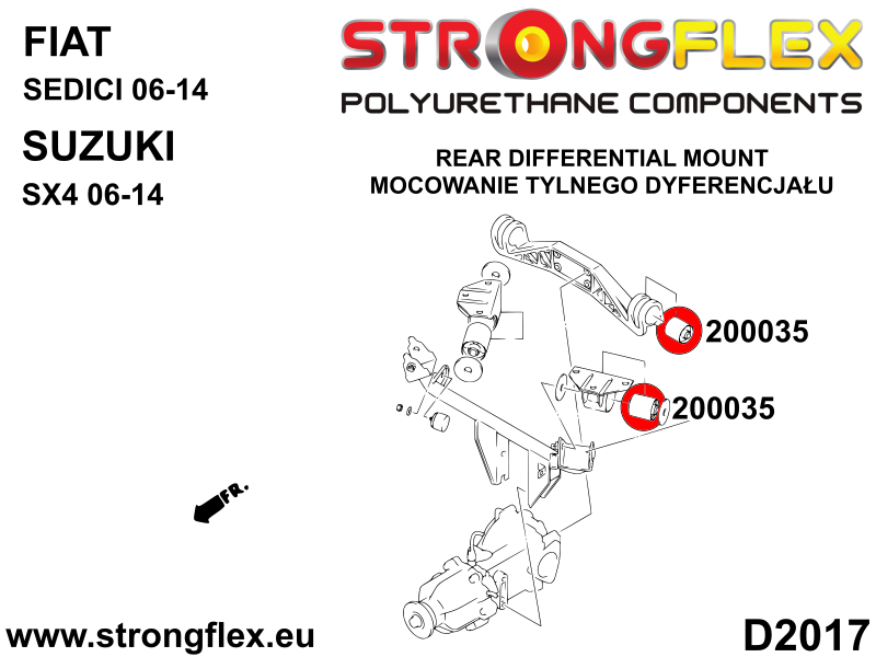 Schema montaj - Bucsa poliuretan Strongflex prindere diferential spate - Suzuki Vitara - 200035B