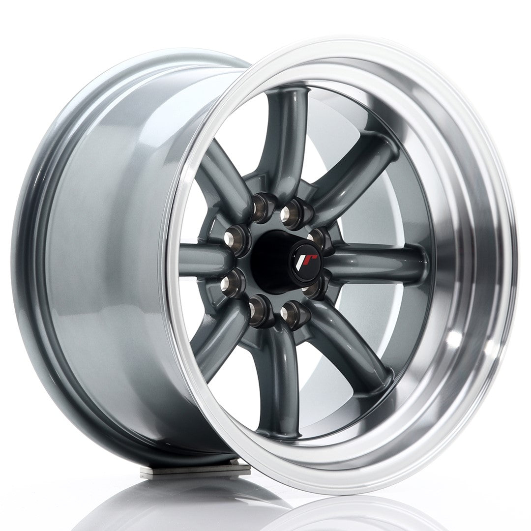 Jante Japan Racing JR19 R15 9J ET-13 Gri Metalic cu Buze CNC - PCD Configurabil