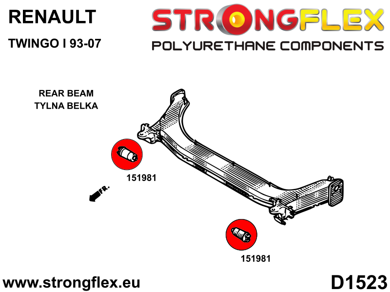 Kit complet bucse poliuretan Strongflex pentru suspensie SPORT - Renault Twingo - 156101A
