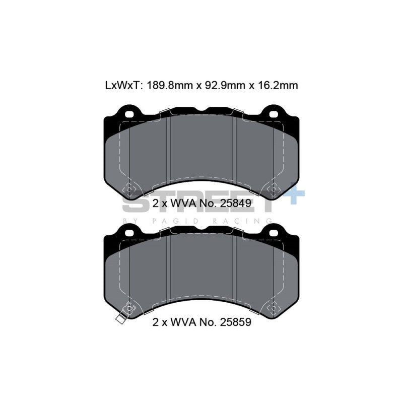 Placute Frana Fata Pagid Street+ T8127 - Jeep Grand Cherokee WK