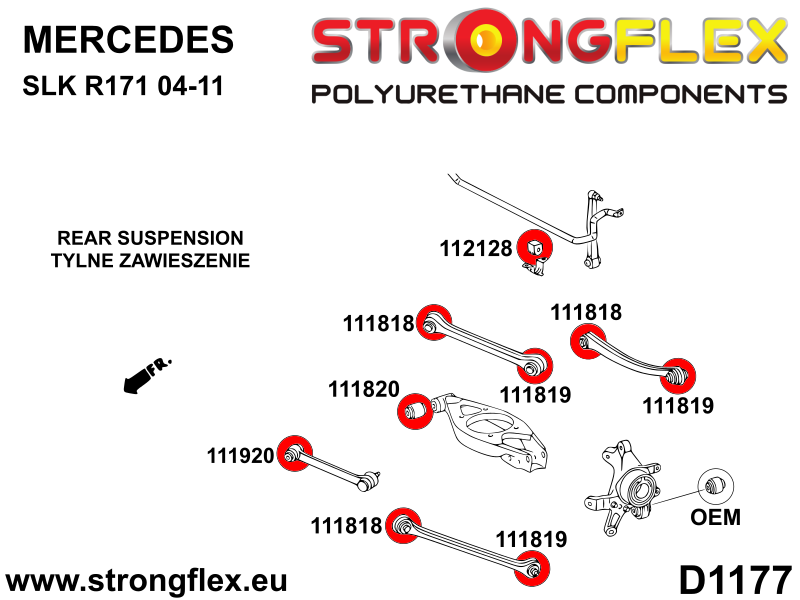 Kit bucse poliuretan Strongflex suspensie spate SPORT - Mercedes-Benz SLK - 116315A