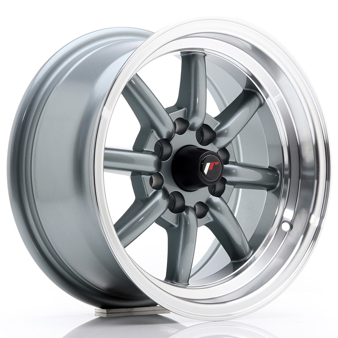 Jante Japan Racing JR19 R14 7J ET0 Gri Metalic cu Buze CNC - PCD Configurabil