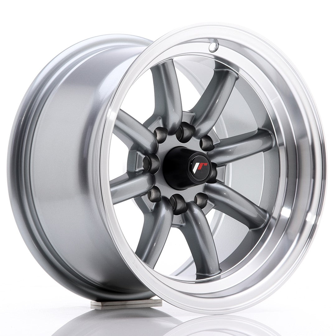Jante Japan Racing JR19 R14 8J ET-13 Gri Metalic cu Buze CNC - PCD Configurabil