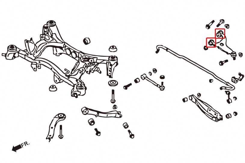 Set bucse brat suspensie superior spate Hardrace pentru Subaru BRZ / Impreza / Toyota GR 86 / GT86 - 6877