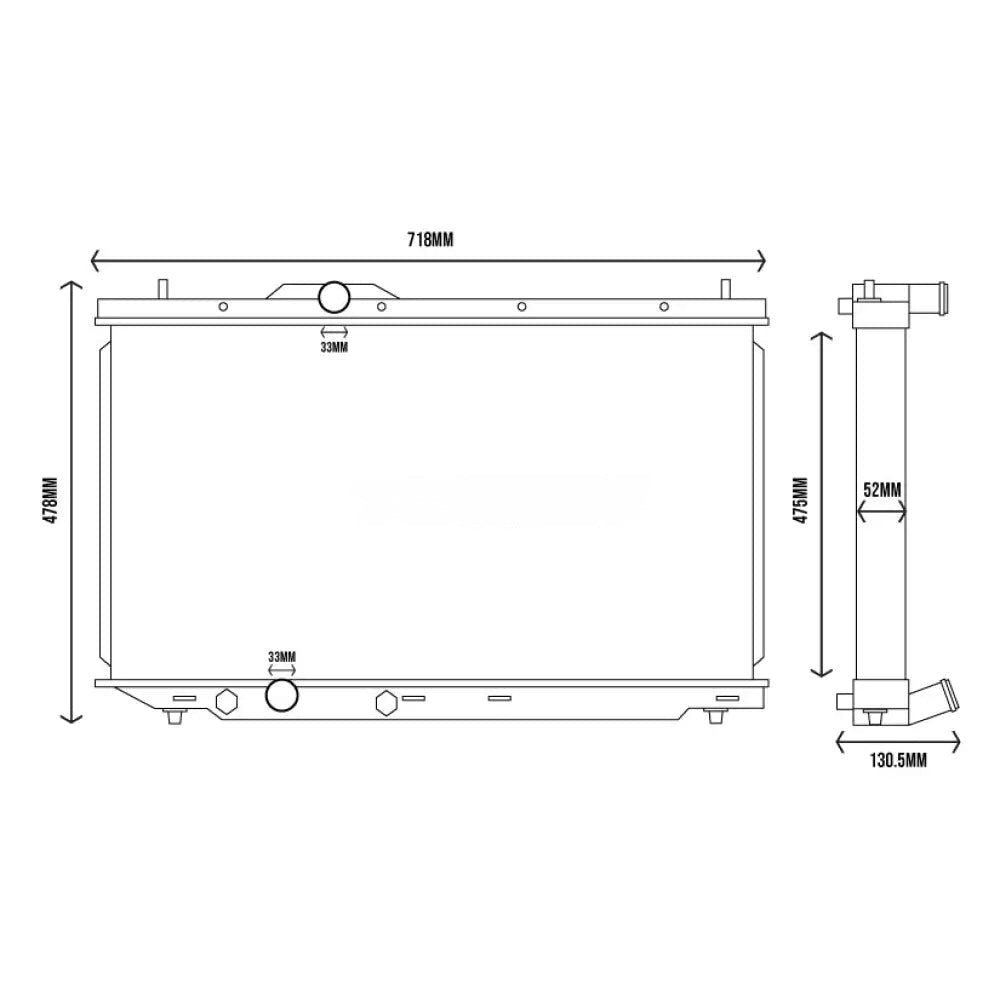 Radiator de apa Tegiwa din aluminiu pentru Honda Civic Type R FK2 2015-2017