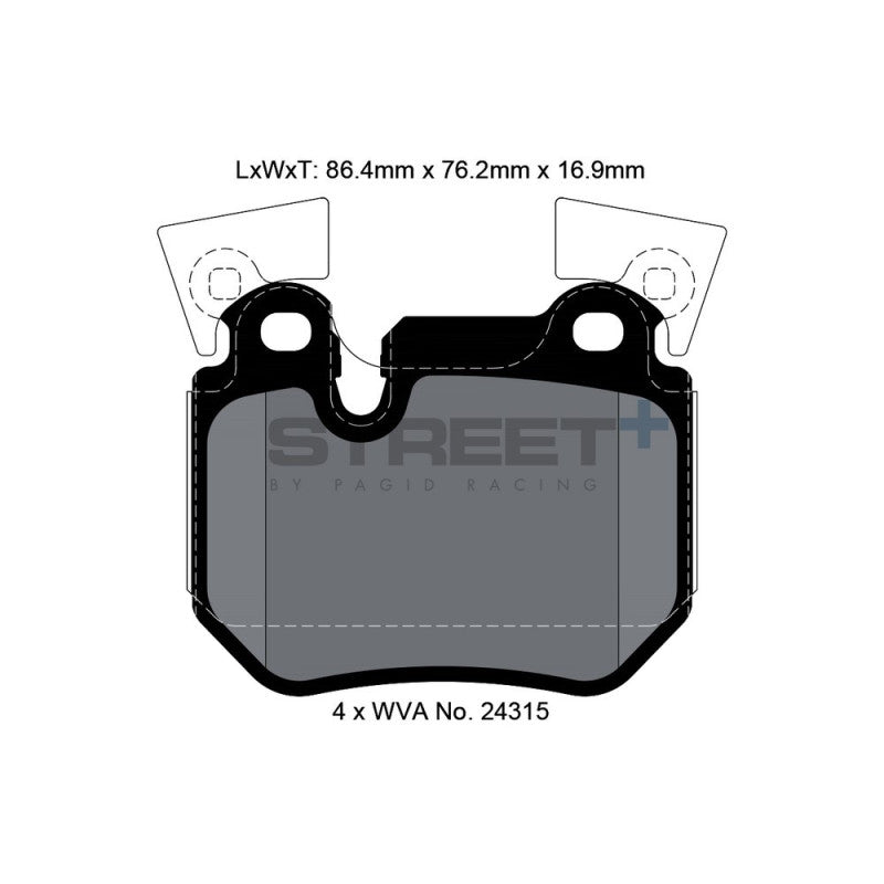 Placute Frana Spate Pagid Street+ T8067 - BMW Seria 1 E88