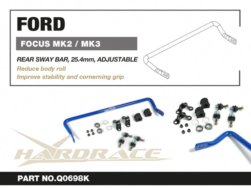 Bara stabilizatoare spate Hardrace pentru Ford Focus / Focus ST / Mazda Mazda 3 / Mazda 5 / Volvo C30 / C70 - Q0698K