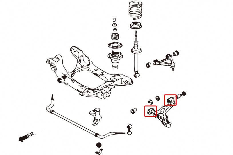 Set bucse brat suspensie inferior fata Hardrace pentru Mazda RX-7 - 7762