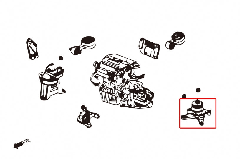 Tampon motor stanga Hardrace pentru Honda Civic - 7156