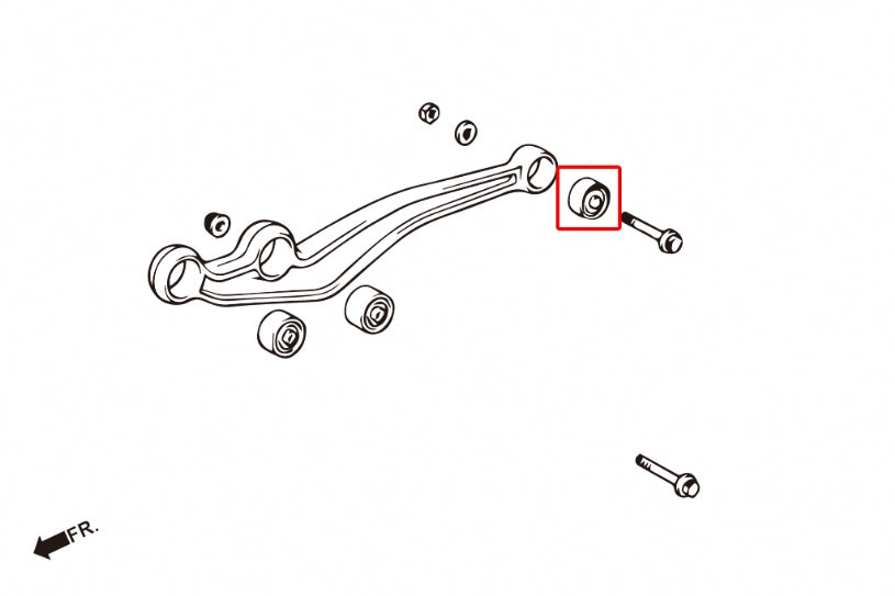 Set bucse brat suspensie inferior fata, capat spate Hardrace pentru Toyota Land Cruiser - 8797