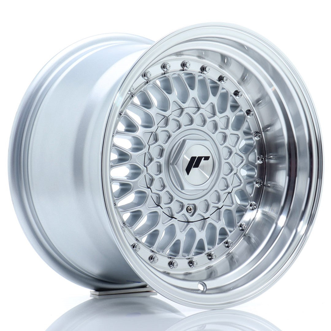 Jante Japan Racing JR9 R15 9J ET10 Argintiu cu Buze CNC si Nituri - PCD Configurabil