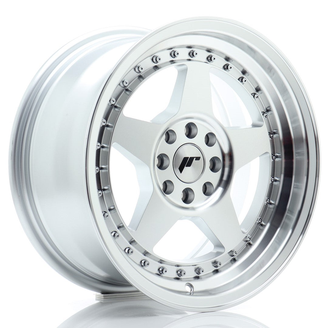 Jante Japan Racing JR6 R16 8J ET25 Argintiu cu Fata CNC - PCD Configurabil