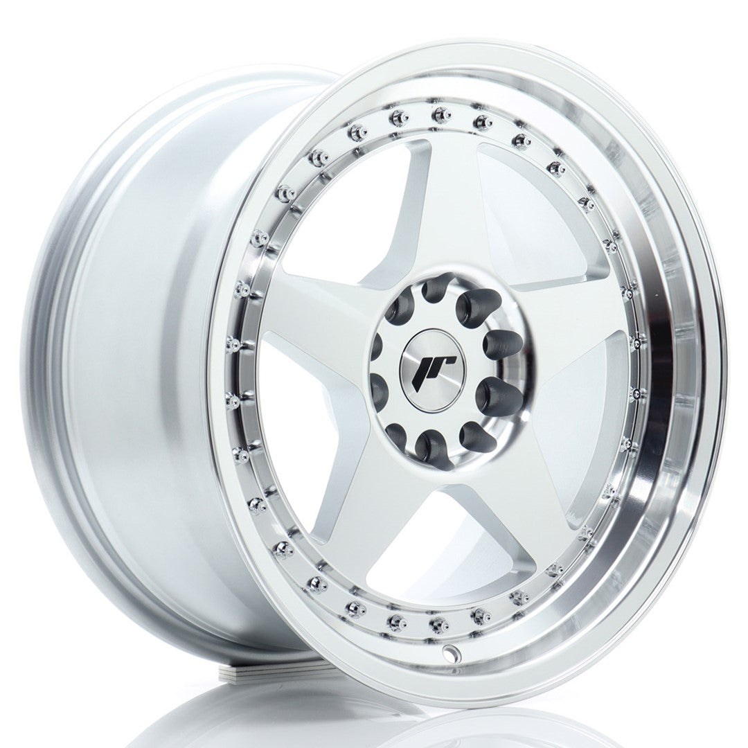 Jante Japan Racing JR6 R17 9J ET25 Argintiu cu Fata CNC - PCD Configurabil