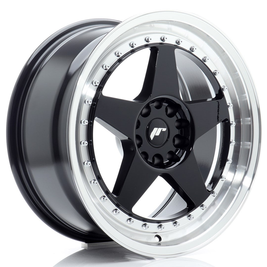 Jante Japan Racing JR6 R18 8.5J ET22 Negru Lucios cu Buze CNC - PCD Configurabil