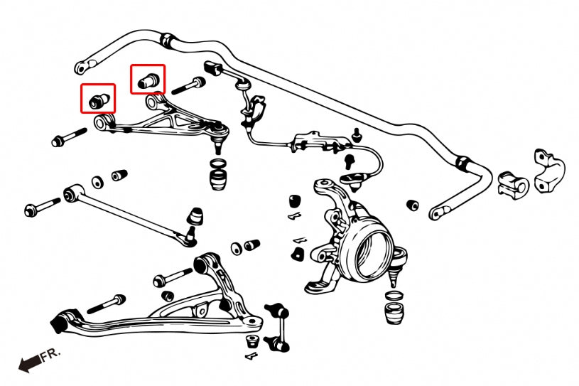 Set bucse brat suspensie superior spate Hardrace pentru Honda S2000 - 7421