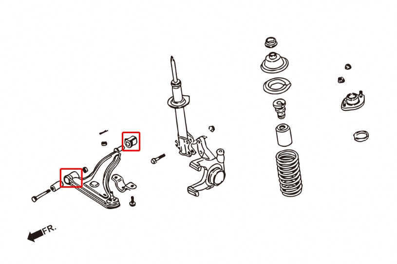 Set bucse brat suspensie inferior fata Hardrace pentru Nissan Micra - 6429