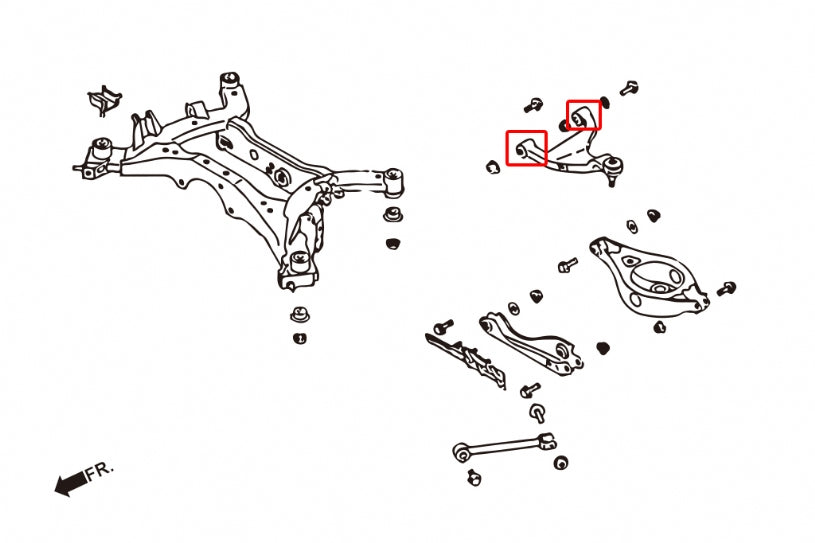 Set bucse brat suspensie superior spate Hardrace pentru Infiniti G / Nissan 350Z / 370Z - 7974