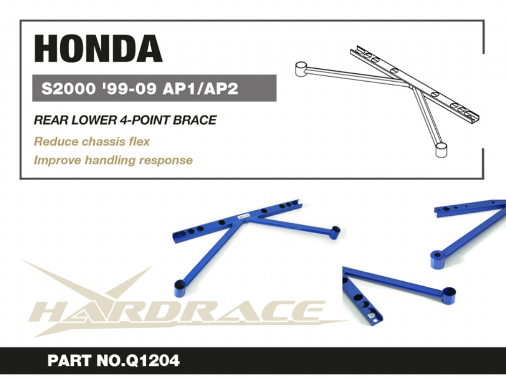 Bara rigidizare in patru puncte inferior spate Hardrace pentru Honda S2000 - Q1204