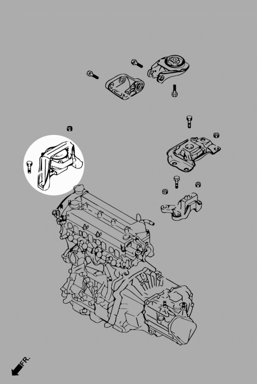 Tampon motor dreapta Hardrace pentru Mazda Mazda 3 - Q1107