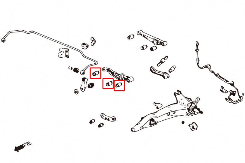 Set bucse brat suspensie inferior spate Hardrace pentru Honda CRX / Civic - 6103-EG