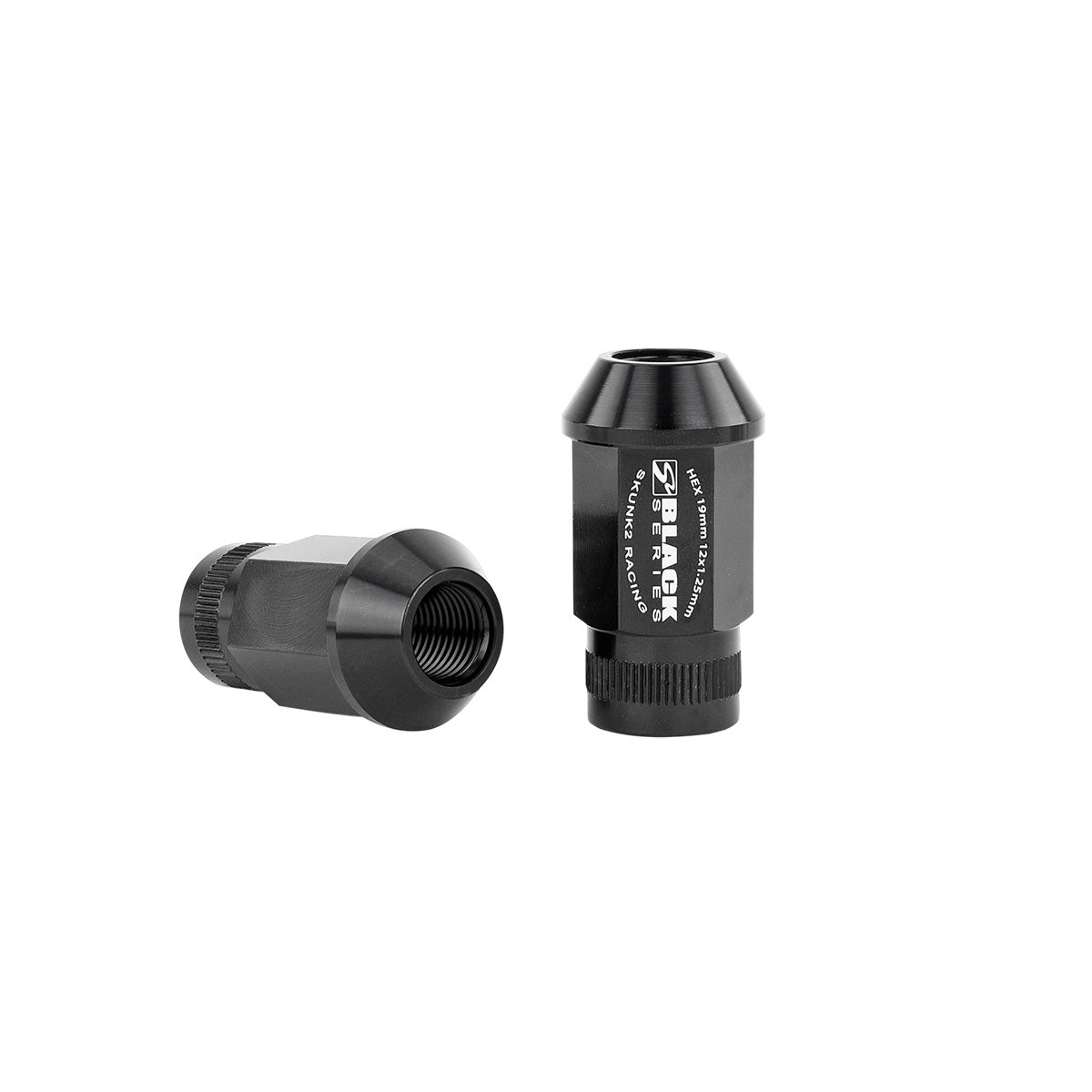 Set 20 piulite de roata Skunk2 din aluminiu 7075 forjat, M12 x 1,25, anodizate negru