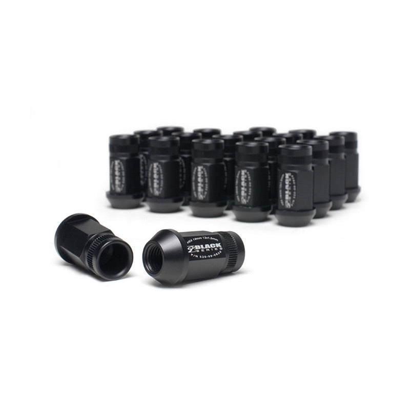 Set 16 piulite de roata Skunk2 din aluminiu 7075 forjat, M12 x 1,5, anodizate negru