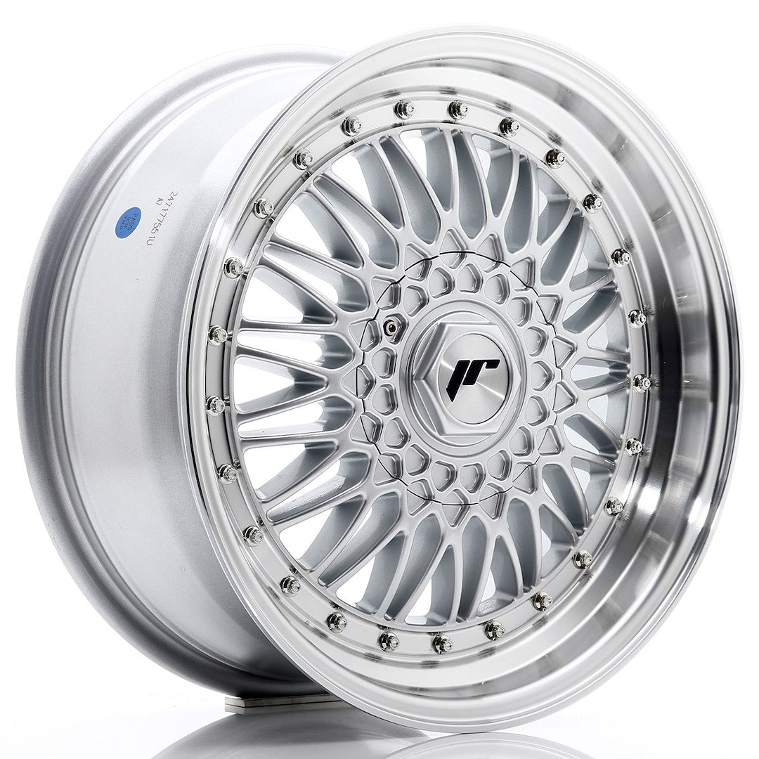 Jante Japan Racing JR9 R17 7.5J ET35 Argintiu cu Buze CNC - PCD Dubla 5x108/5x112 Argintiu cu Buze CNC si Nituri