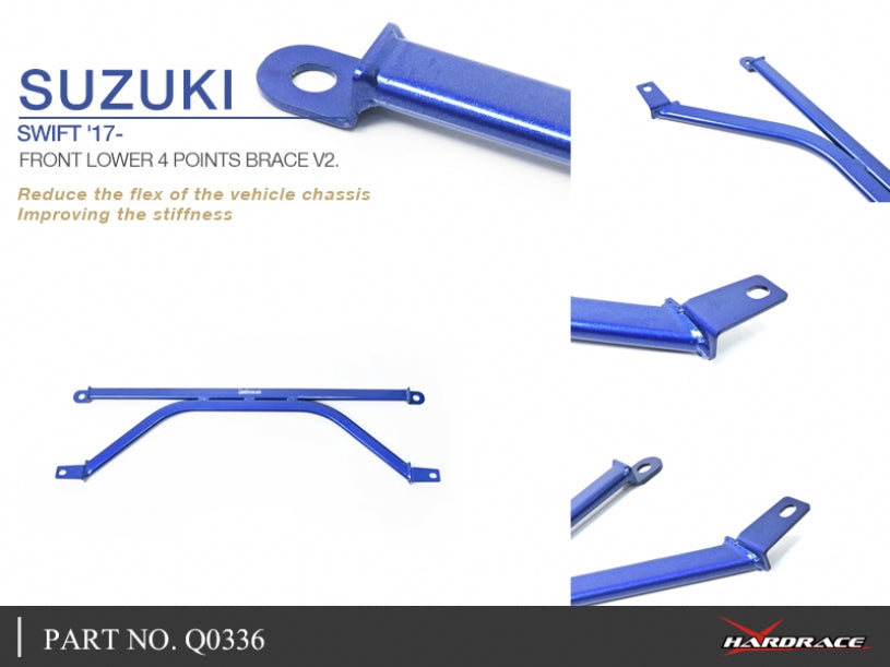Bara rigidizare in patru puncte inferior fata Hardrace pentru Suzuki Swift - Q0336