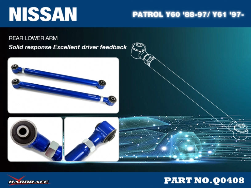 Brat suspensie inferior spate pentru inaltare 0-100 mm Hardrace pentru Nissan Patrol - Q0408