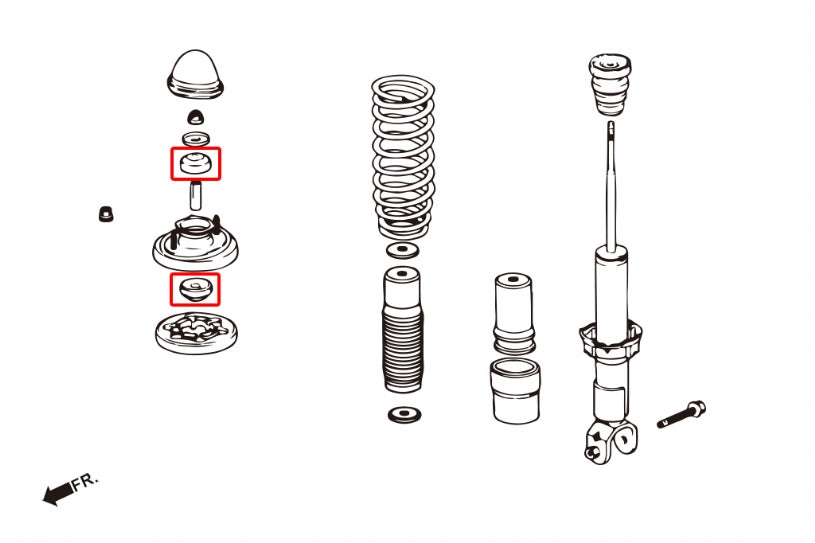 Set bucse flansa amortizor inferior superior ranforsate TPV Hardrace pentru Honda CRX / Civic - 6359